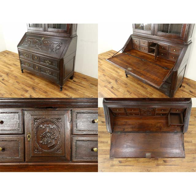 楽天市場】輸入家具 アンティーク ブックビューロー アンティーク