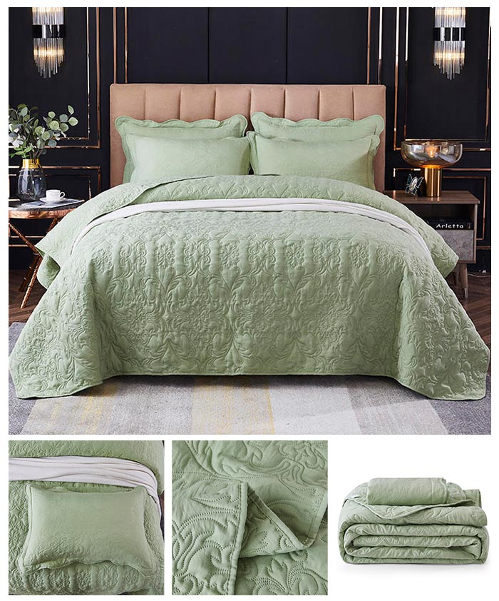 楽天市場】ベッドカバー キルト キルティング 綿 3点セット ベッド