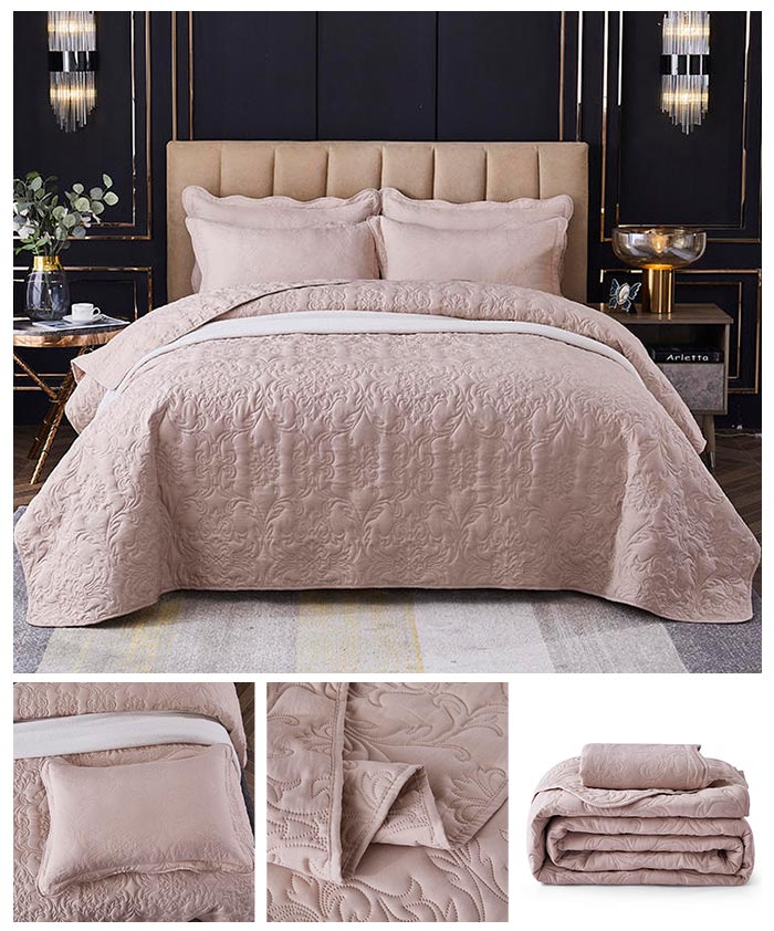 楽天市場】ベッドカバー キルト キルティング 綿 3点セット ベッド