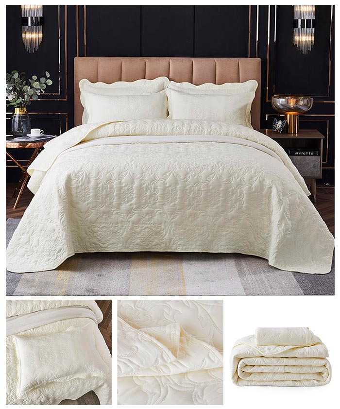 楽天市場】ベッドカバー キルト キルティング 綿 3点セット ベッド