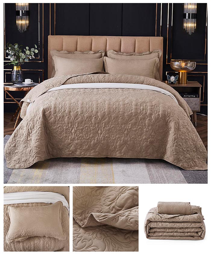 楽天市場】ベッドカバー キルト キルティング 綿 3点セット ベッド