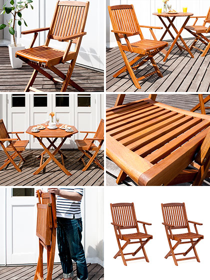 楽天市場】ガーデンチェア 木製 2脚 カフェ風 モダン 椅子 チェア