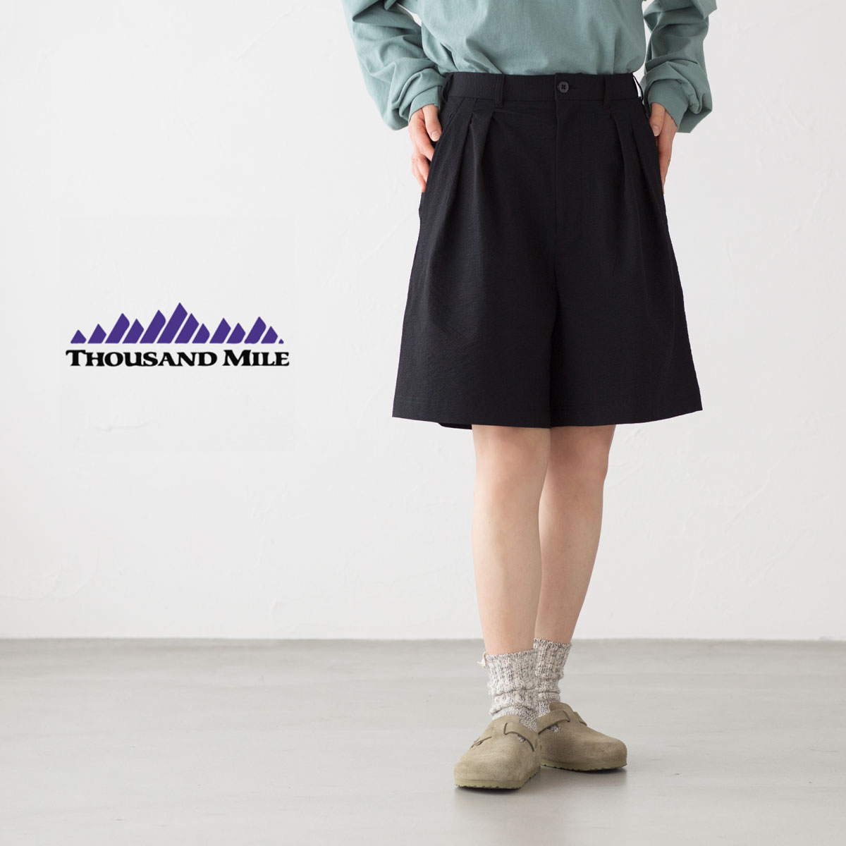 楽天市場】サウザンドマイル タック ショートパンツ ハーフパンツ