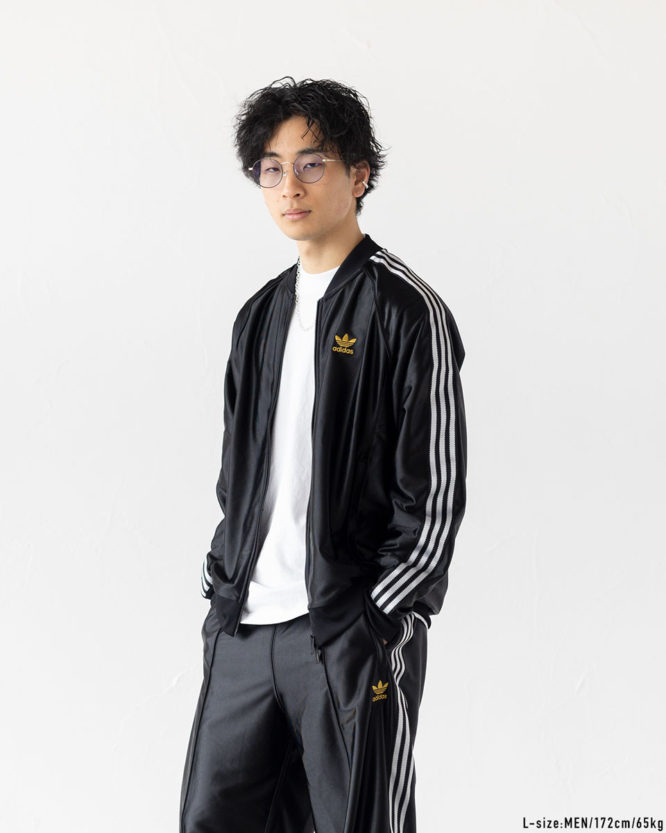 楽天市場】アディダス 光沢 ジャージ 黒×金 JZO91 スーパースター