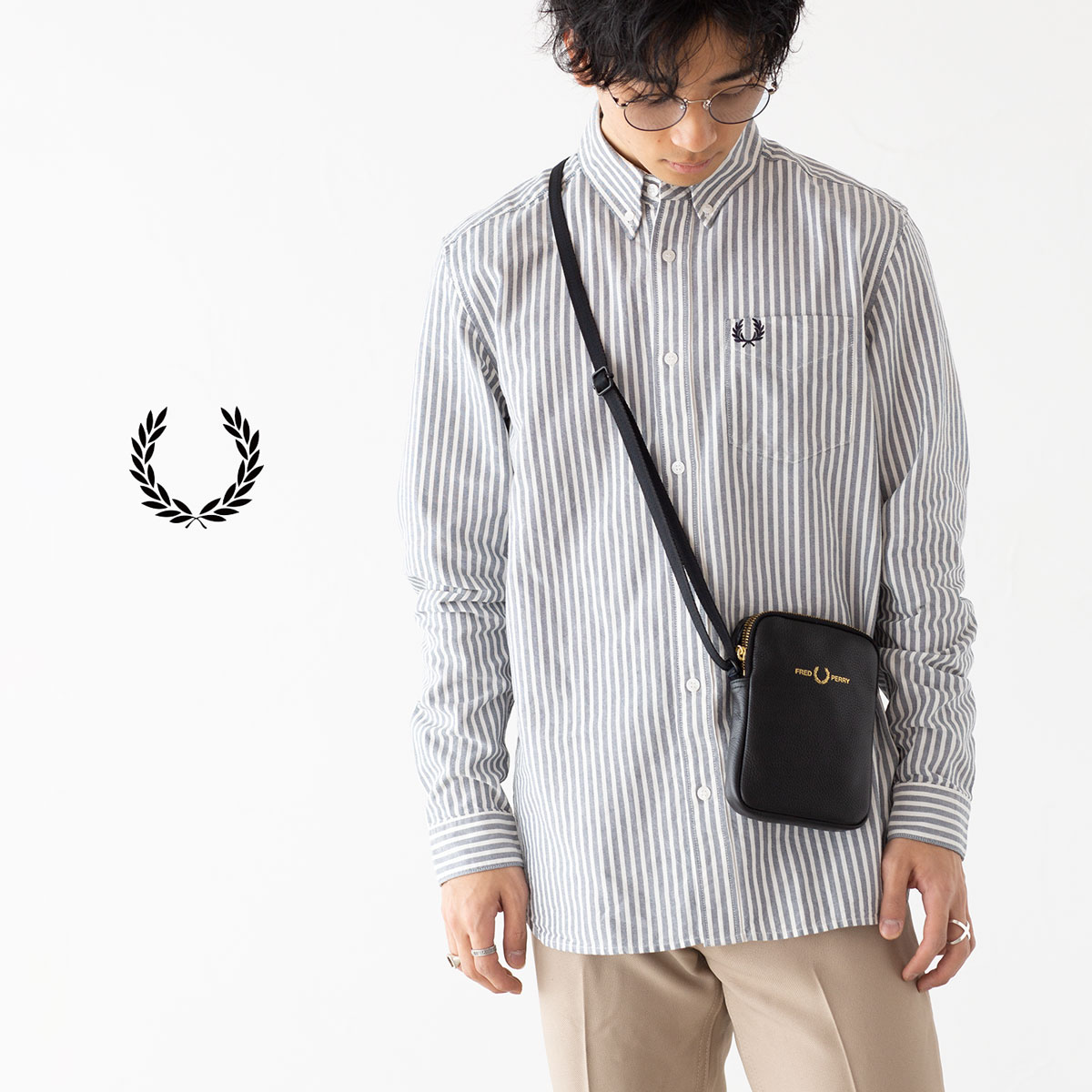 楽天市場】フレッドペリー FRED PERRY タンブル レザー サイドバッグ