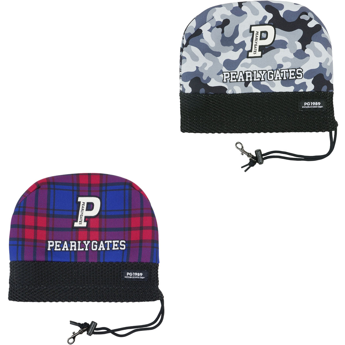 PEARLY GATES チェック柄 キャディバッグ ヘッドカバー8点 PEARLY
