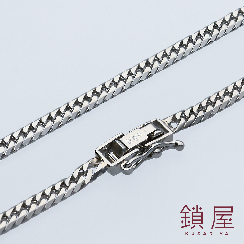 楽天市場】Pt850 プラチナ 喜平 ネックレス 幅3.3mm 6面ダブル 中留 中