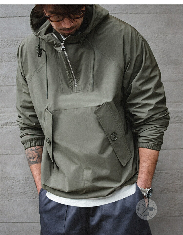 楽天市場】ハーフジップ アノラック パーカー メンズ プルオーバー