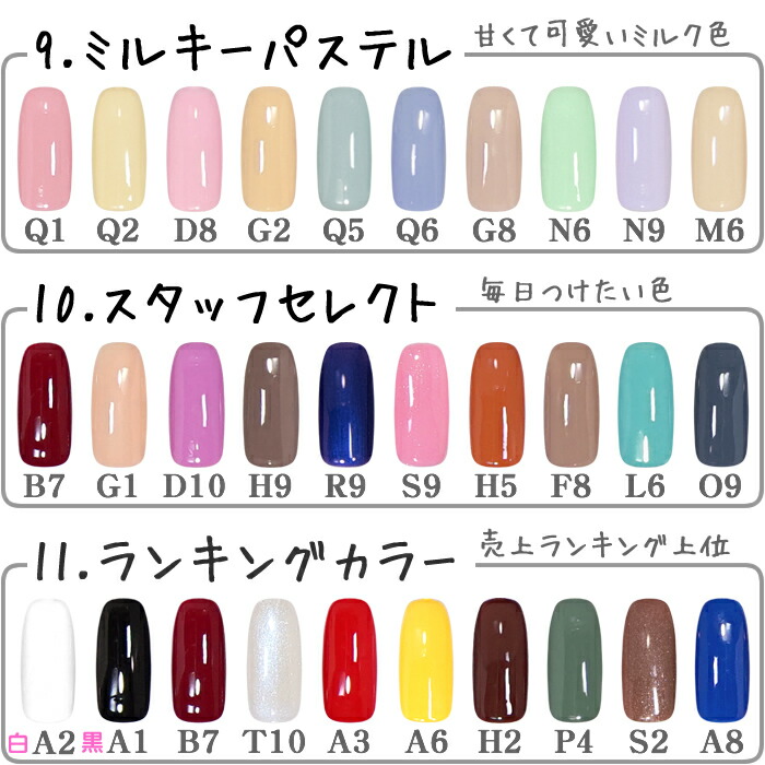 楽天市場】カラージェル 10色 セット 店長＆ネイリストスタッフが選ん