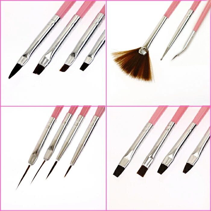 楽天市場】ネイルアート用ブラシ15本セット ジェル筆 ドットペンと