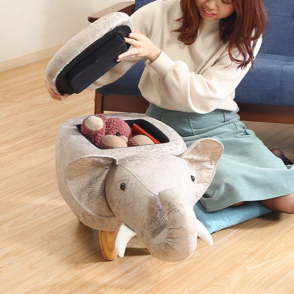 楽天市場】アニマルスツール ゾウ 収納 スツール 動物 椅子 キッズ