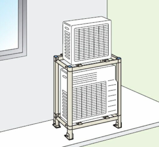 楽天市場】オーケー器材エアコン室外機架台アルミキーパー/2段置台K