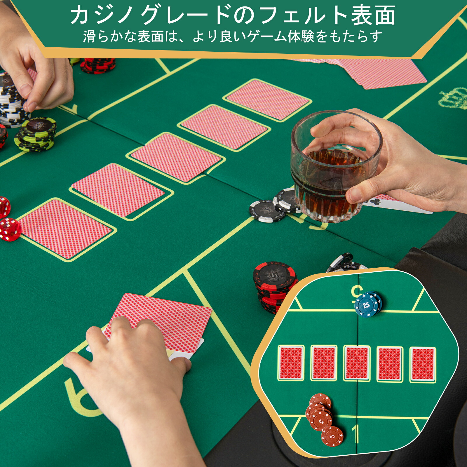 楽天市場】COSTWAY 8人用ポーカーテーブル 折りたたみ式 ゲーム用