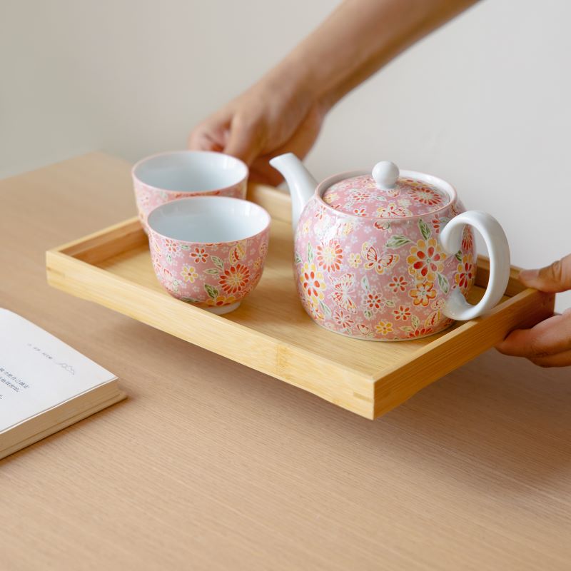 楽天市場】有田焼 波佐見焼 花舞蝶 茶器セット（ポット1個+煎茶2個）木