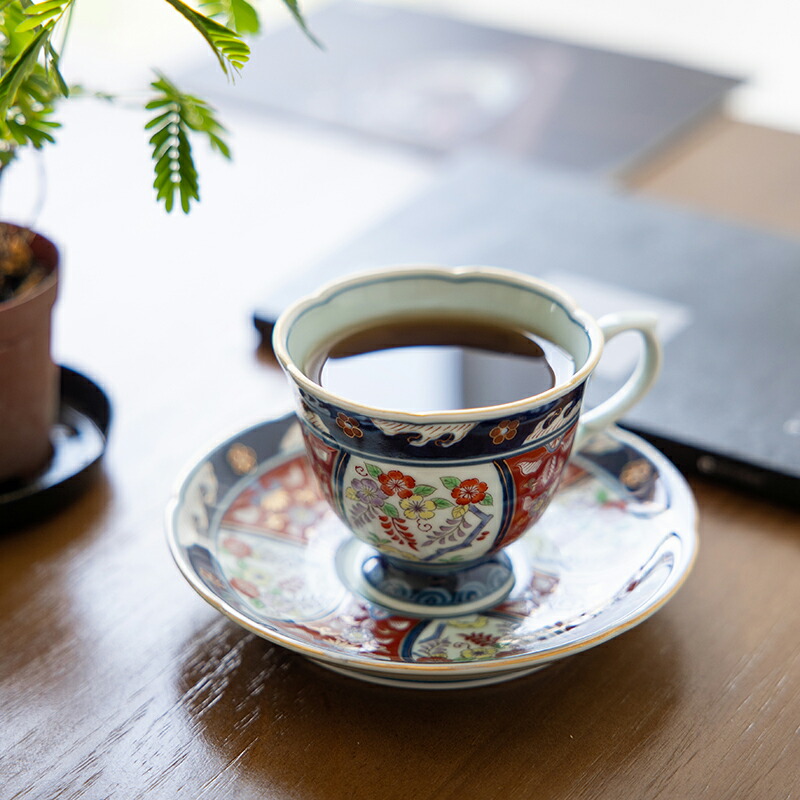 楽天市場】有田焼 伊万里焼 瀬兵窯 古伊万里藤花 高台コーヒー碗皿