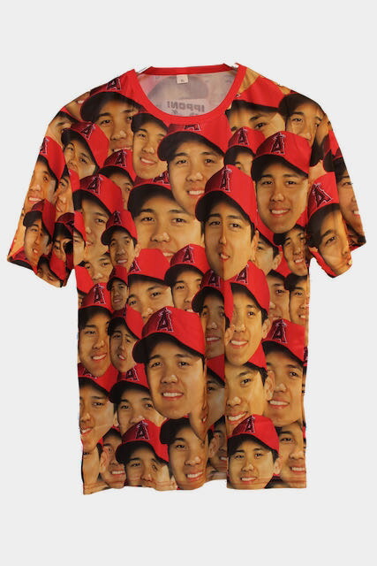 楽天市場】[新品]大谷翔平顔だらけTシャツ XL 大谷翔平MVP 非売品 限定