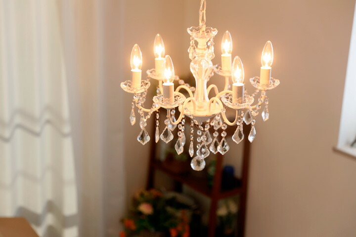 楽天市場】シャンデリア 【 Tiara / ホワイト 】 6灯 フレンチ