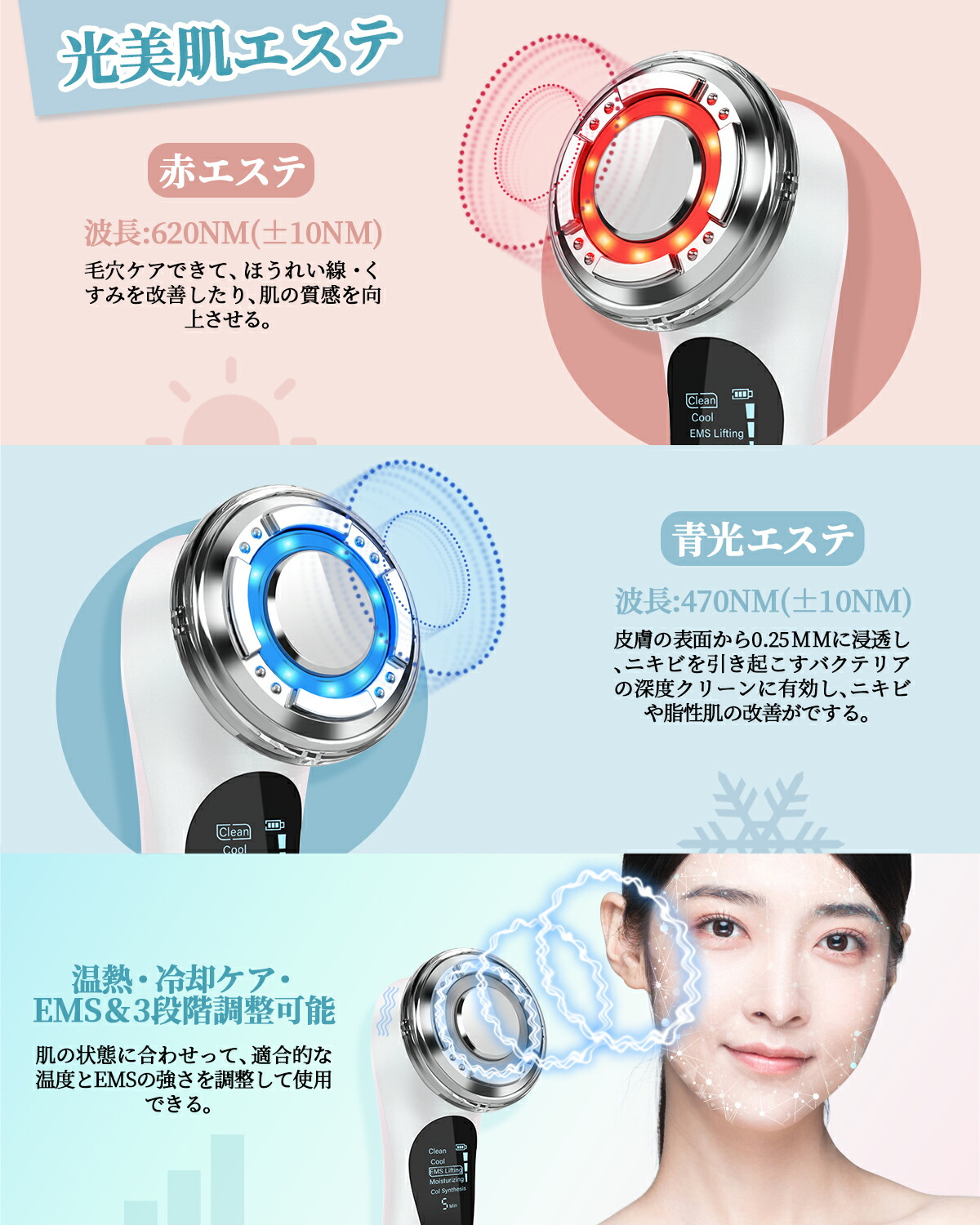 楽天市場】美顔器 イオン導入家庭用 美容器 サロン スキンケア 多機能