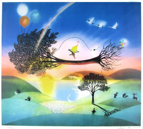 楽天市場】藤城清治 夢がとぶ リトグラフ 鉛筆直筆サイン 2002年