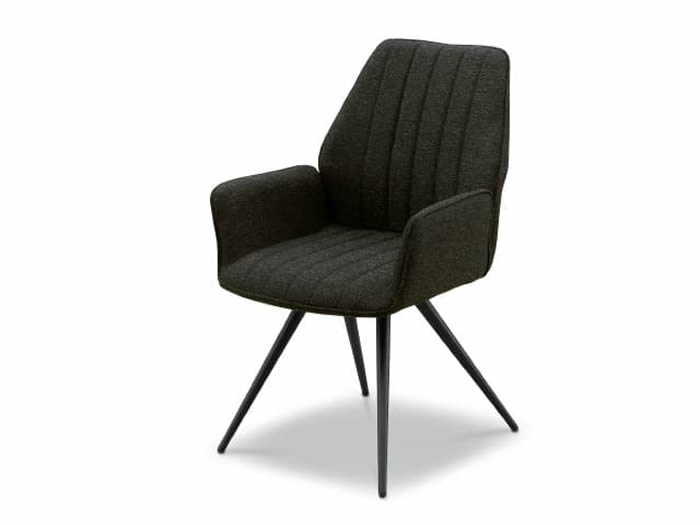 GLI DC PV 8脚 回転式ダイニングチェア 肘付アーム ブラック＊ブラウン