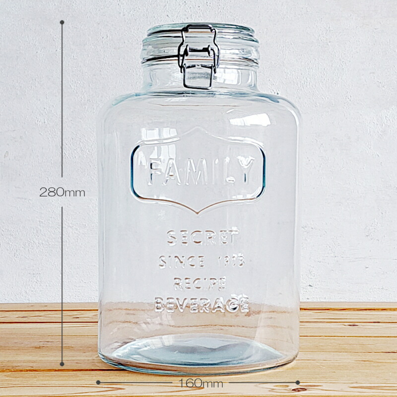 楽天市場】【ガラス容器】ガラス密閉ボトル 4L クリップジャー ガラス
