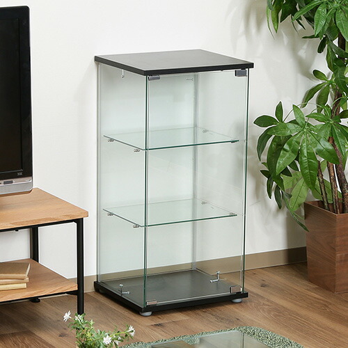 楽天市場】ガラスコレクションケース クリア 3段 98881 不二貿易