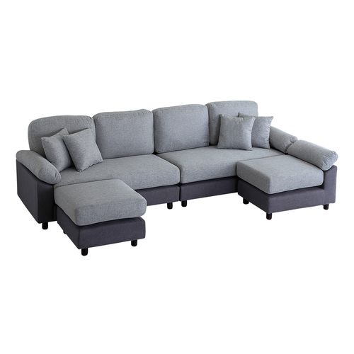 楽天市場】6人掛けコーナーソファ ファブリックタイプ TCC-6P--GGGY