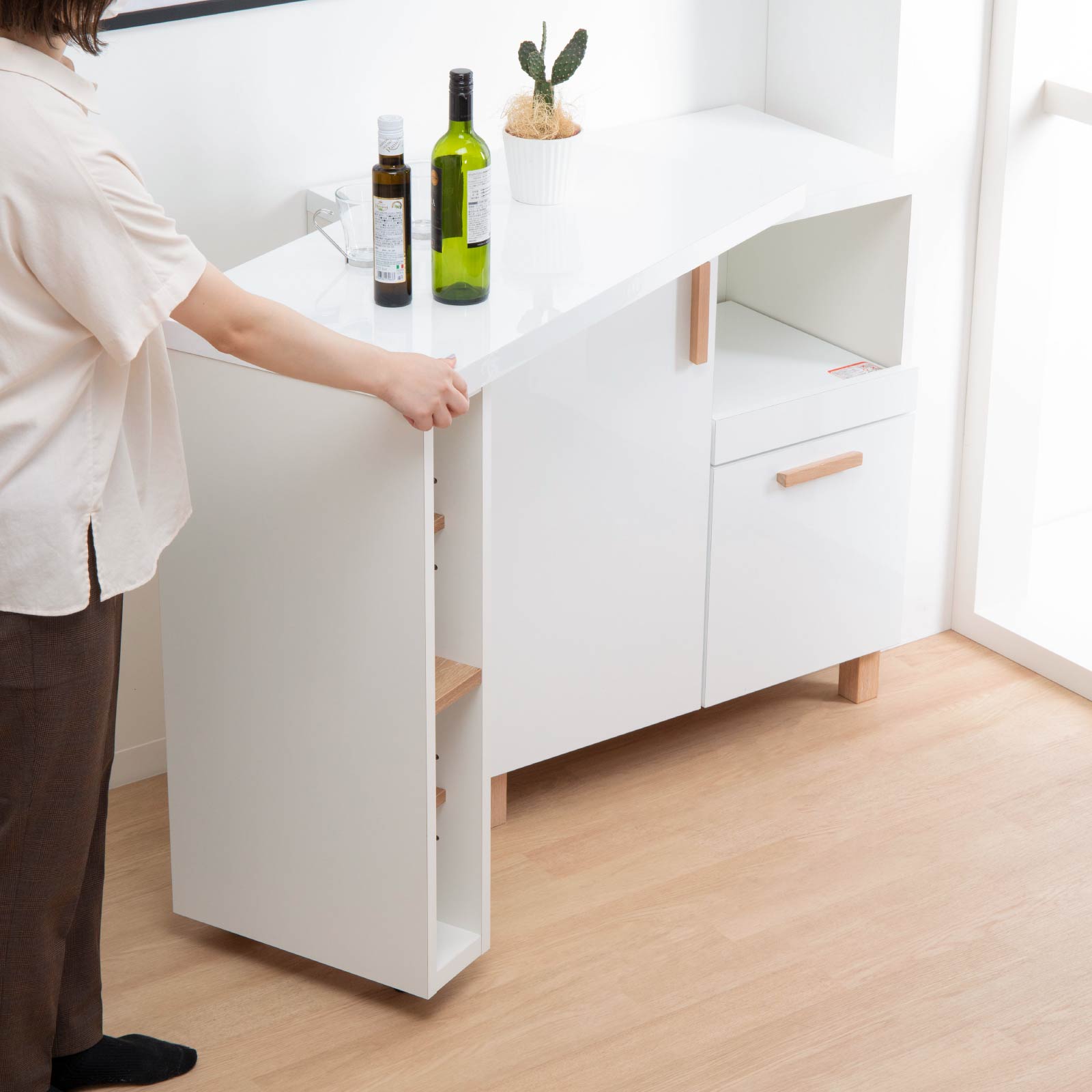 楽天市場】【5%OFFｸｰﾎﾟﾝ配布中】 キッチンカウンター ゴミ箱 収納