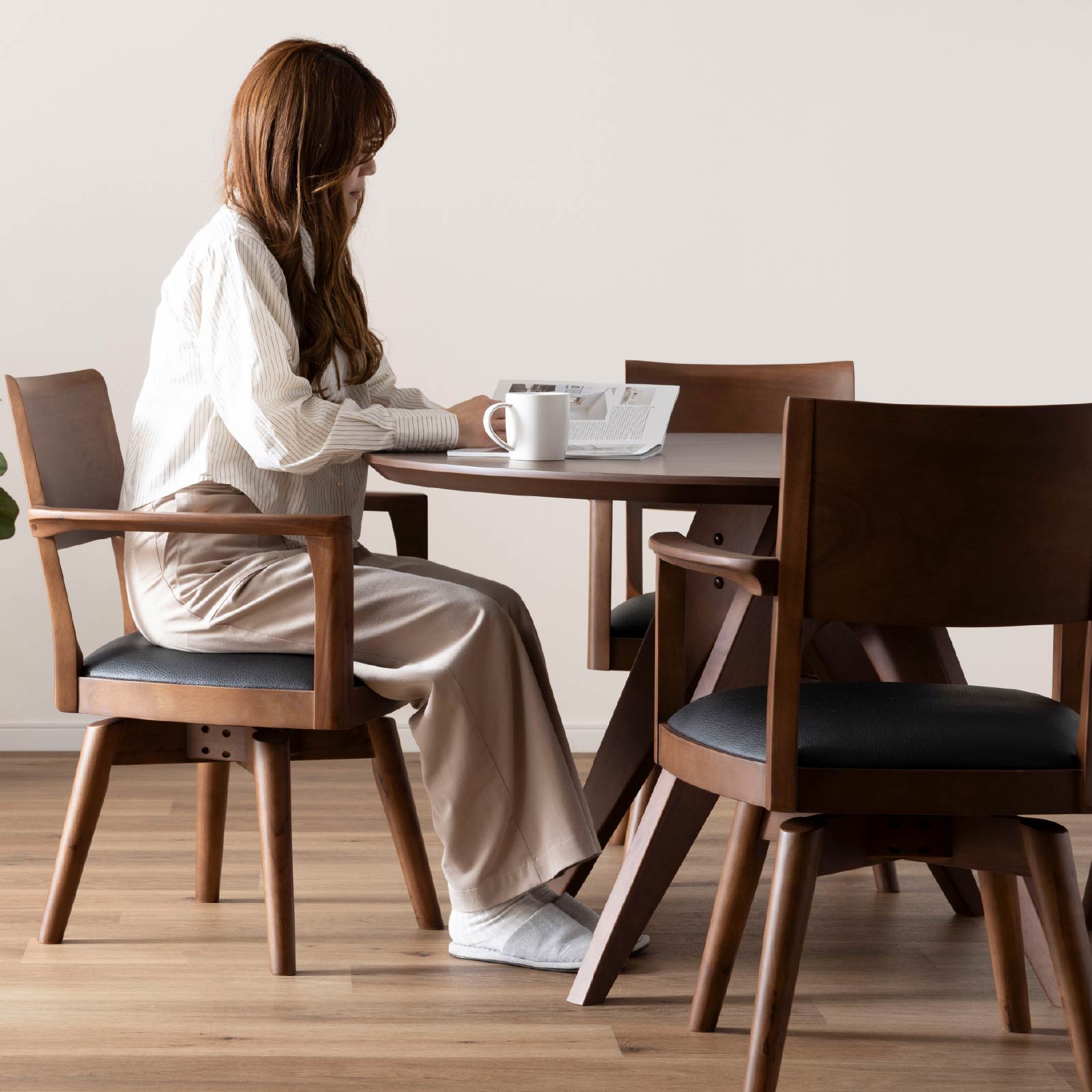 楽天市場】【5%OFFｸｰﾎﾟﾝ配布中】 ダイニングチェア 回転 チェア 肘付