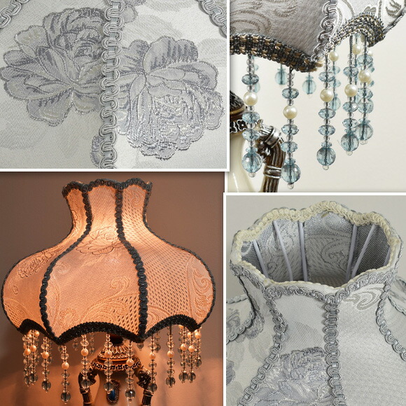 楽天市場】ブルーグレイローズ ビーズタッセル付 テーブルランプ