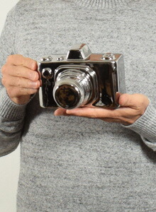 楽天市場】シルバーカメラ 銀のカメラの置物 陶器製 オブジェ デコ