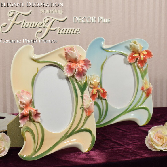 楽天市場】フラワーフォトフレーム 繊細な陶器のお花が咲く写真立て