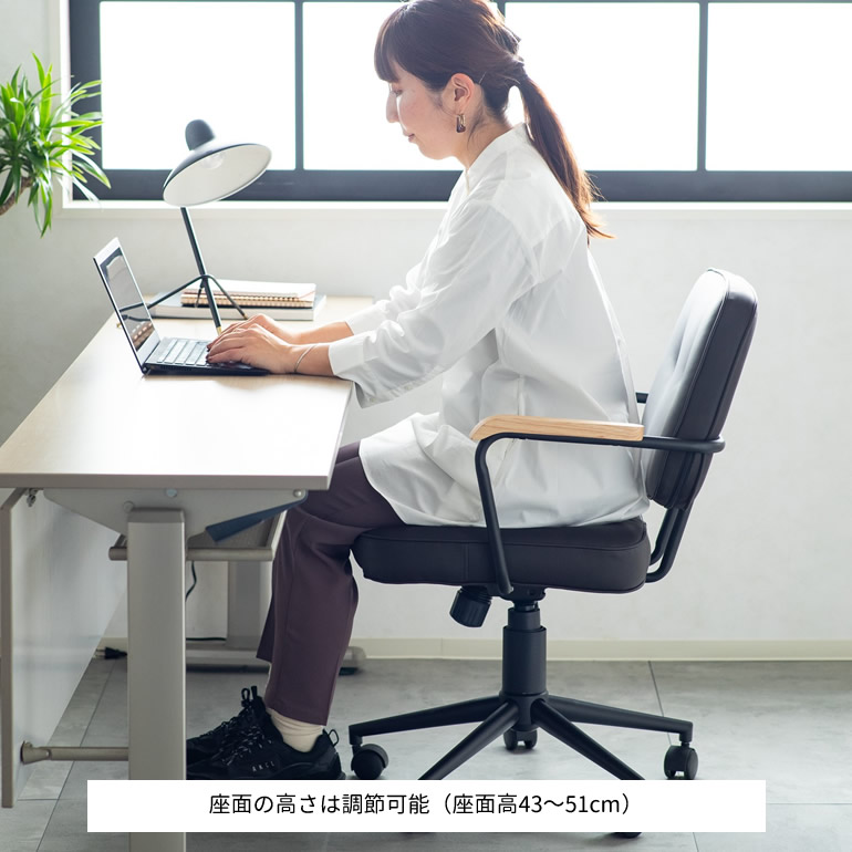 楽天市場】デスクチェア レトロ おしゃれ 回転 合皮レザー キャスター