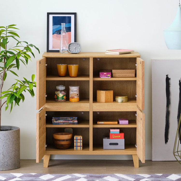 楽天市場】キャビネット リビングボード サイドボード オーク