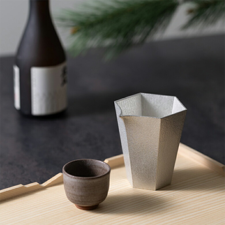 楽天市場】【エントリーでポイント5倍】能作 錫の片口 六 角形 酒器 1
