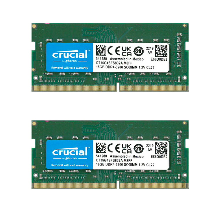 楽天市場】ddr4 3200 (pc4-25600) 16gb×2枚 Crucial Micron製 増設