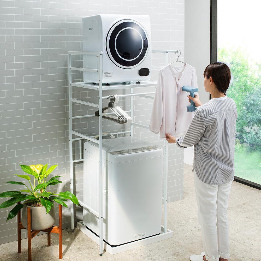 楽天市場】洗濯物が干せて乾燥機も置ける 頑丈で揺れにくい伸縮ラック