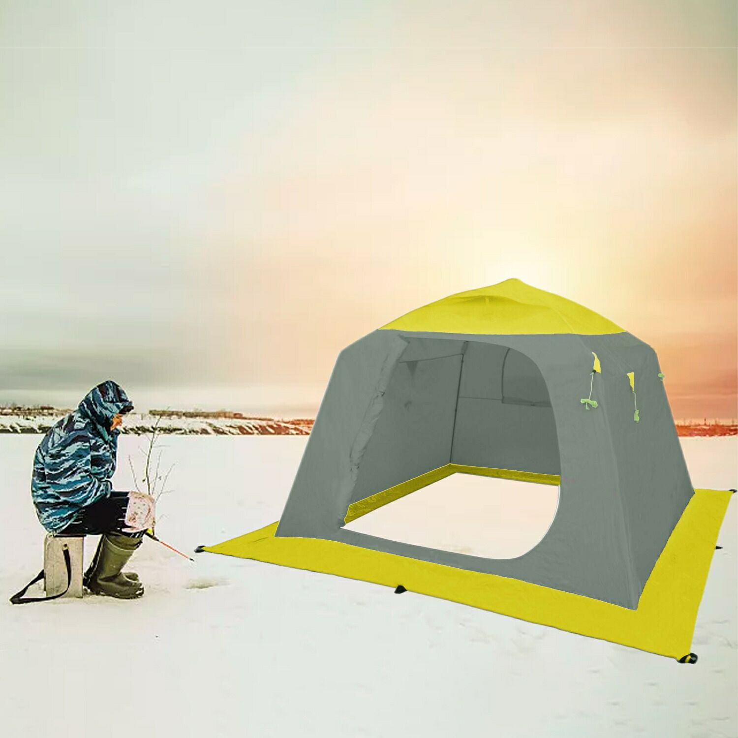 楽天市場】ワカサギ釣りテント フィッシングテント 4人用 ワンタッチ