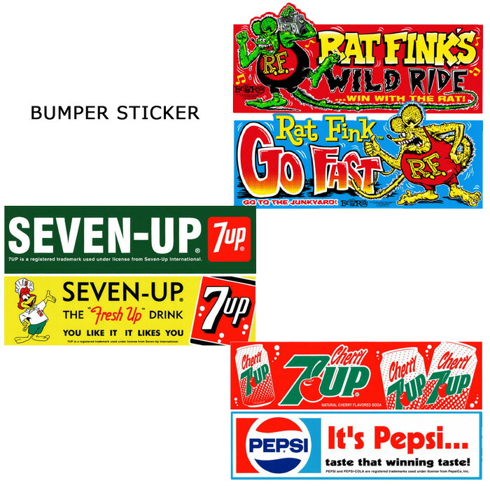 楽天市場】ステッカー バンパーステッカー ラットフィンク 7UP ペプシ