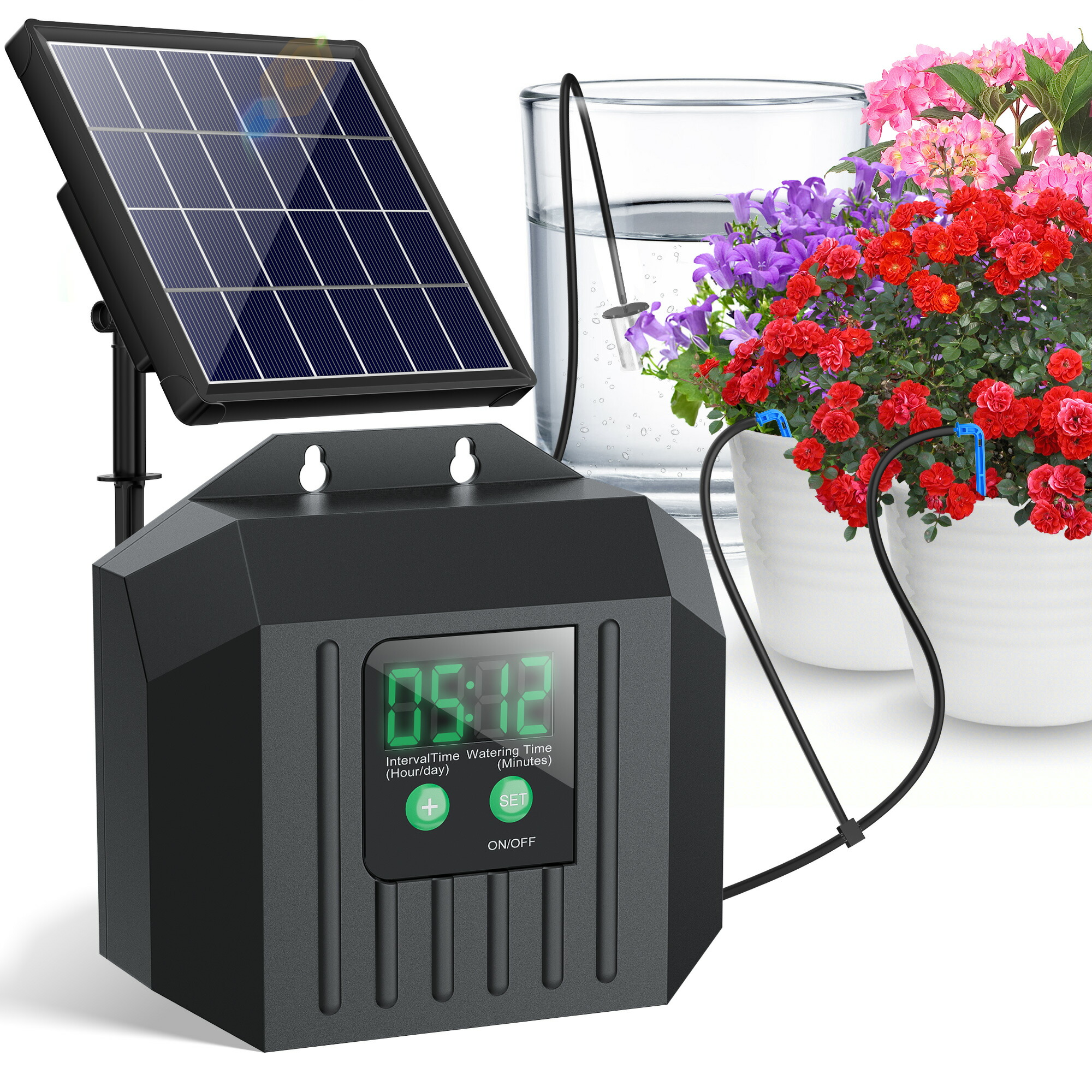 楽天市場】【電源・水道不要】 ソーラー 自動 灌水器 水やり器 観葉