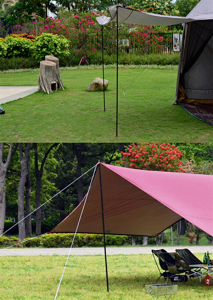 楽天市場】防水 タープ テント 3m x 3m レジャーシート タープポール 2