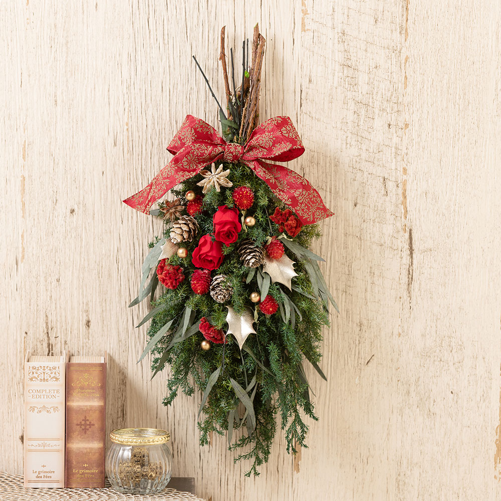 楽天市場】クリスマス スワッグ ツリー セット プリザーブド ドライ