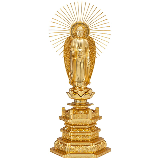 楽天市場】西阿弥陀如来(浄土真宗本願寺派) 合金製 中 高さ23cm×巾9.4