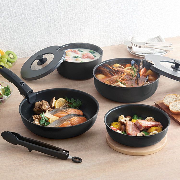 楽天市場】サーモス 取っ手のとれるフライパン9点セットAA KSA-9A BK