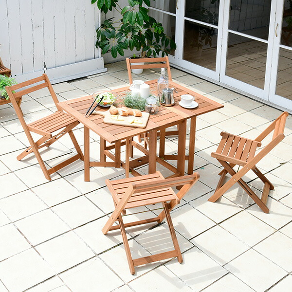 楽天市場】ガーデン テーブル セット 折りたたみ 5点セット MFT-8185