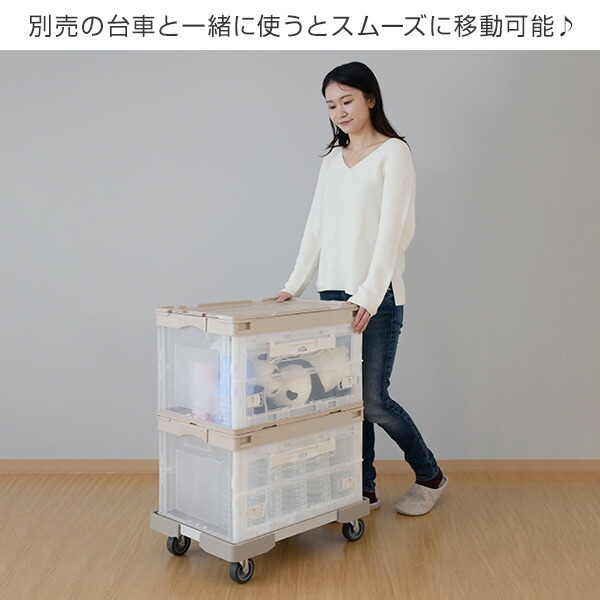 楽天市場】折りたたみコンテナ 50L 収納ボックス (側面オープンタイプ