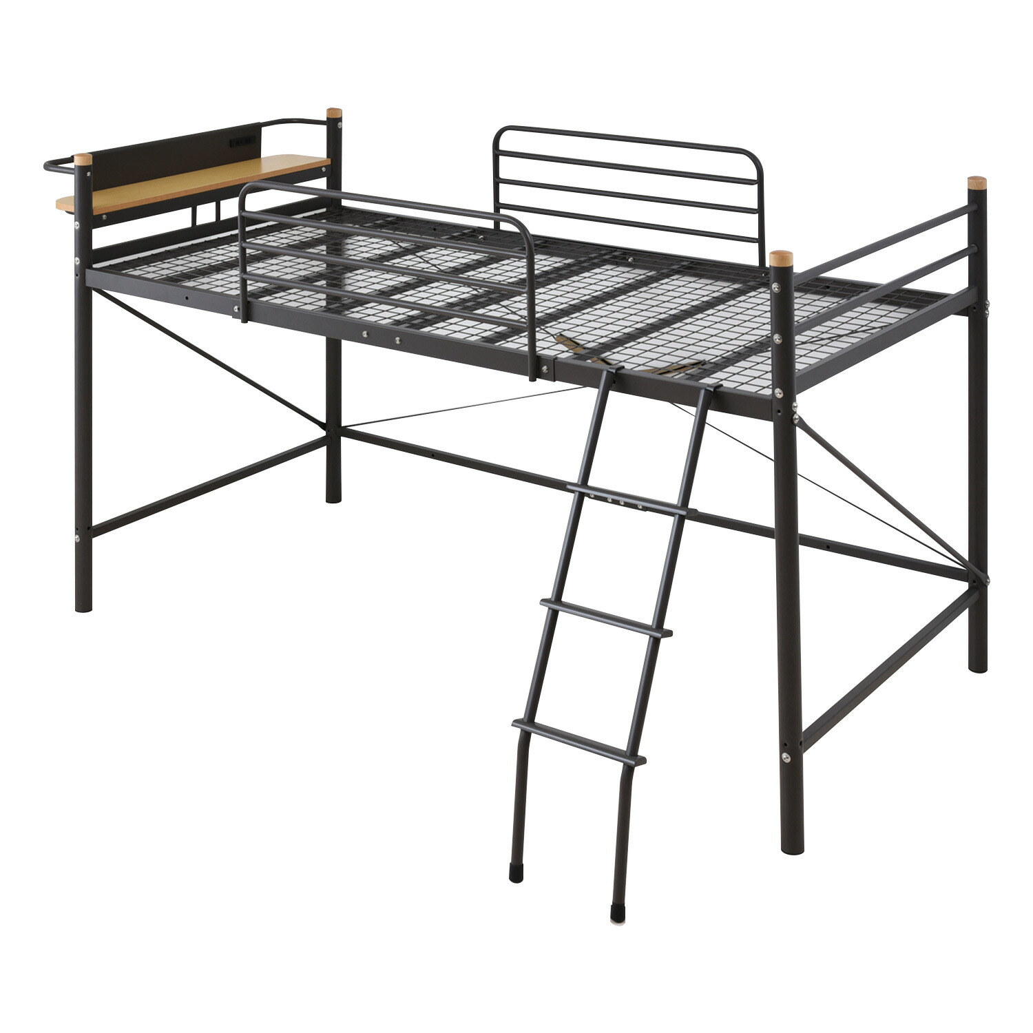 楽天市場】セミロフトベッド ベッド下115 棚付き コンセント付き 112