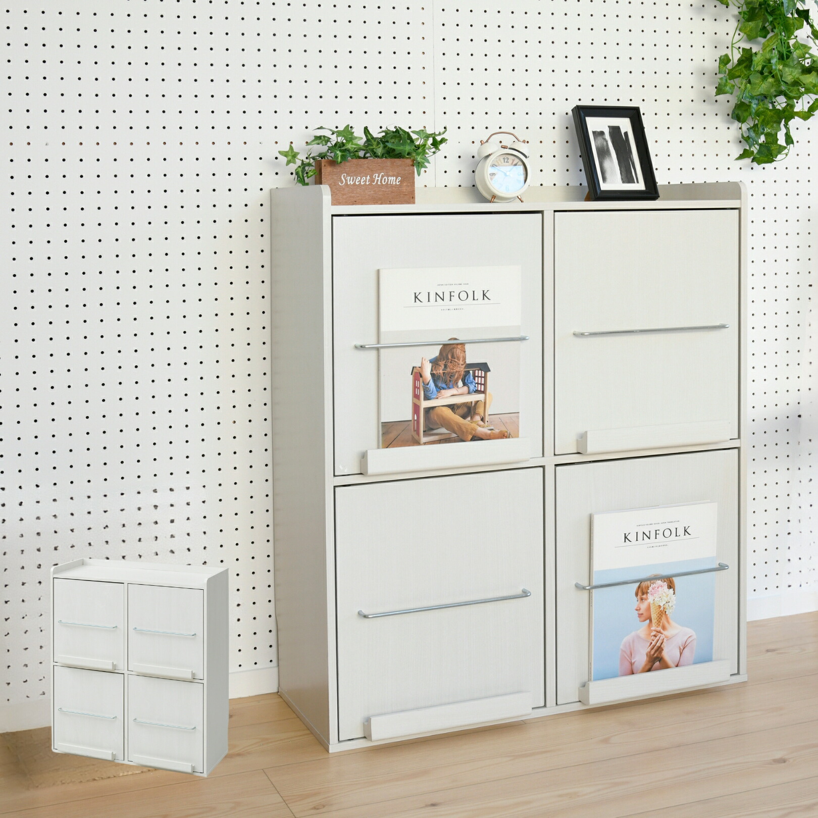 楽天市場】本棚 扉付き 隠す収納 ディスプレイラック 幅70 奥行33 高さ