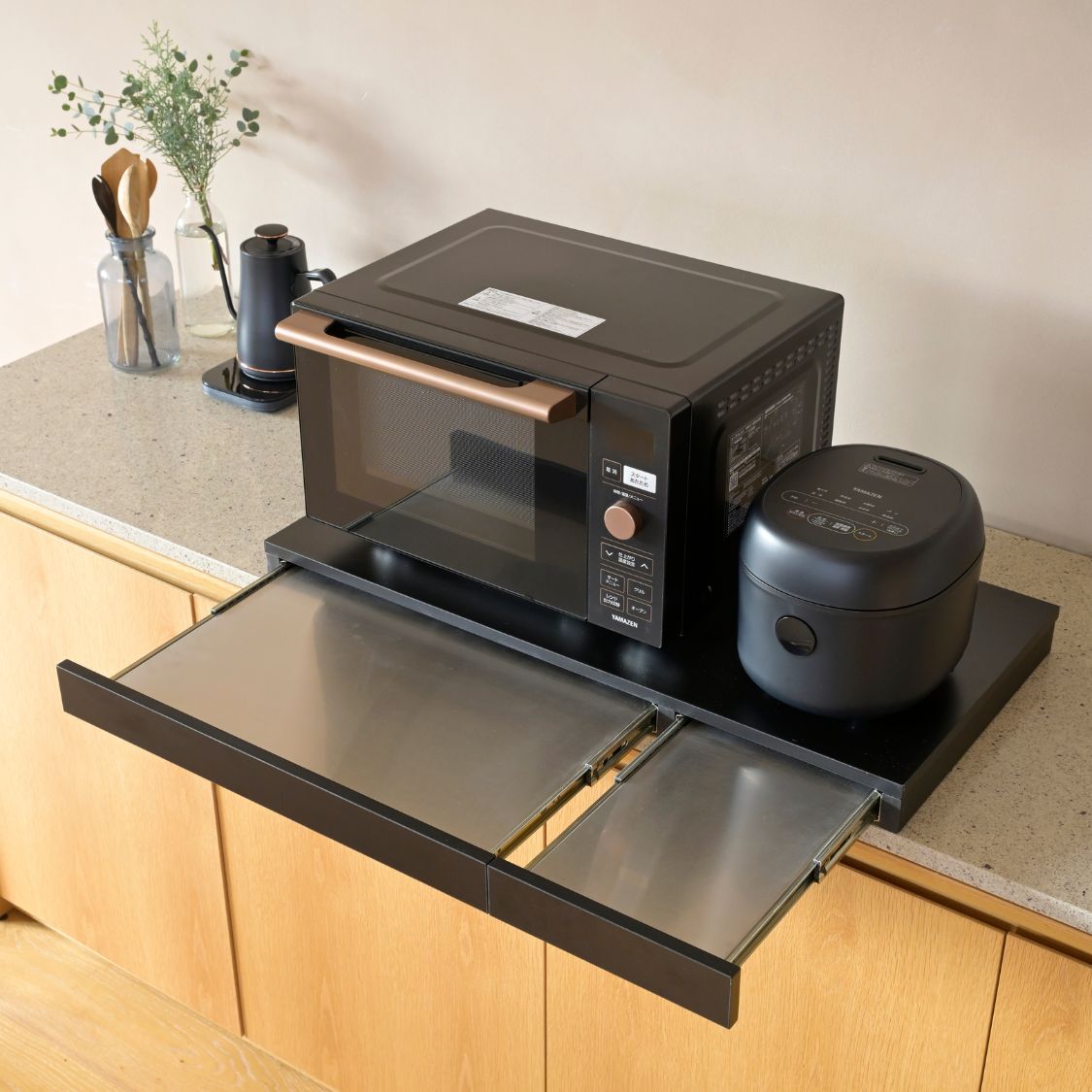 楽天市場】家電下 スライドテーブル ステンレス棚 幅55/80 奥行40 高さ