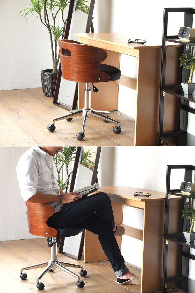 楽天市場】曲げ木レザーチェア デスクチェアー オフィスチェア 昇降式